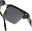Shop MIU MIU Square Sunglasses Black Unisex with Logo Temples SMU10ZE1ABF05S0C054