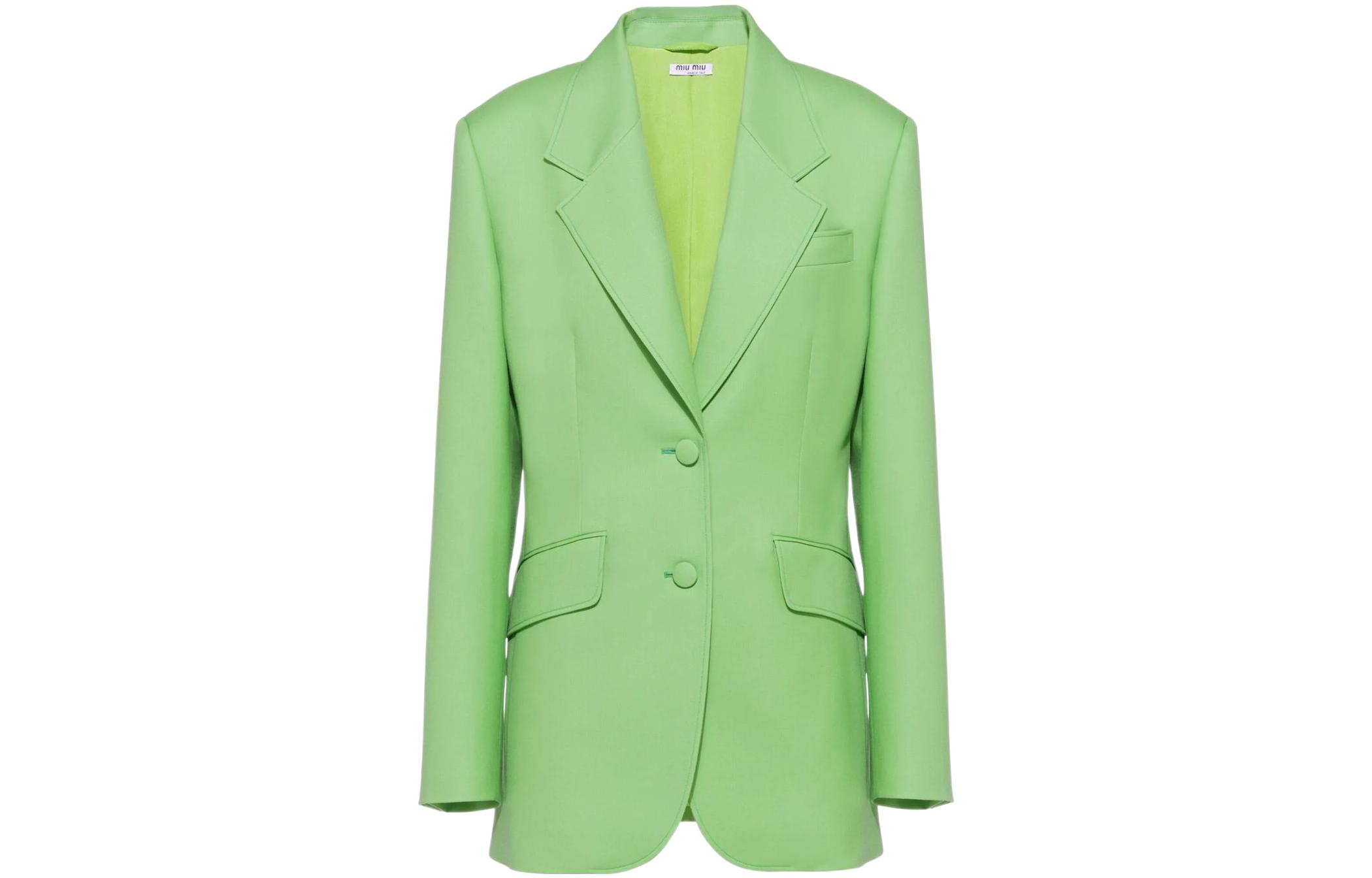 MIU MIU SS22 Unisex Single-Breasted Solid Blazer Green MH1701-10DJ-F0225