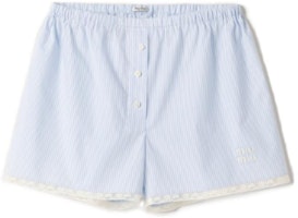 MIU MIU SS23 Solid Striped Button Casual Shorts Unisex Blue SP9391-1VHX-F0W3B-S-232 MIU MIU SS23 Solid Striped Button Casual Shorts Unisex Blue SP9391-1VHX-F0W3B-S-232