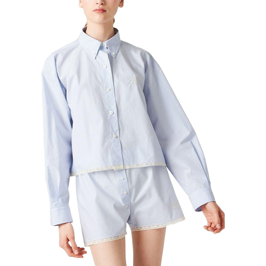 Purchase MIU MIU SS23 Shorts Azul Casual Unisex Rayas Botón. SP9391-1VHX-F0W3B-S-232