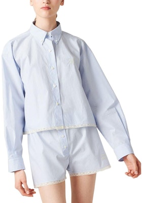 MIU MIU SS23 条纹纽扣休闲短裤 男女通用 蓝色 SP9391-1VHX-F0W3B-S-232 Purchase MIU MIU SS23 条纹纽扣休闲短裤 男女通用 蓝色 SP9391-1VHX-F0W3B-S-232