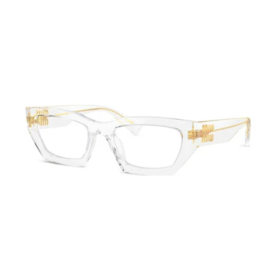 MIU MIU Transparent Acetate Square Optical Glasses White Frame. MU03XV2AZ1O1