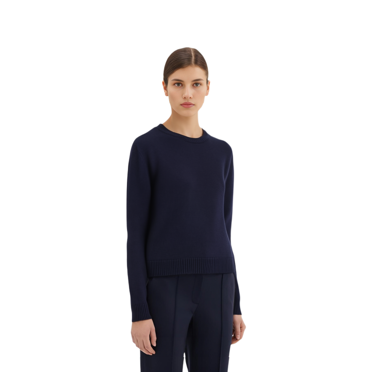 MIU MIU Unisex Solid Navy Blue Round Neck Long Sleeve Sweater. MML849-13VB- F0008 圖 5