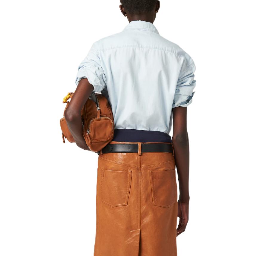 MIU MIU Washed Logo Patch Long Sleeve Shirt Unisex Light Blue. GWC120-14UT-F0076-S-OOO 圖 4