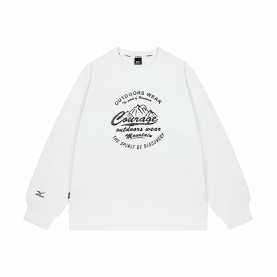 Mizuno 3D Foam Snow Mountain Logo Graphic Oversized Crewneck Sweatshirt Unisex A2CA2A69