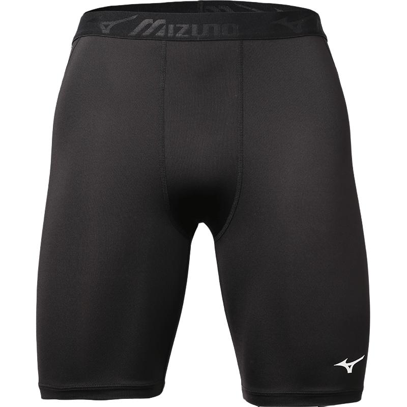 Mizuno  Black Mid-Rise Compression Training Shorts Football Sportswear P2CB10Z309