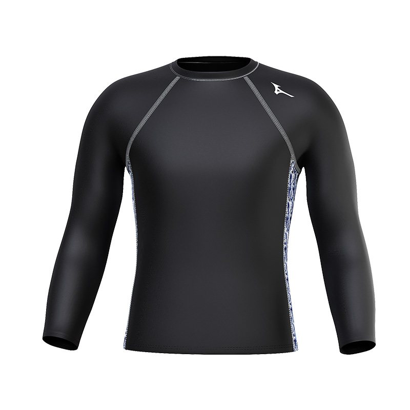 Mizuno  Black UV Protection Quick-Dry Long Sleeve Swim & Surf Suit N2CA2103
