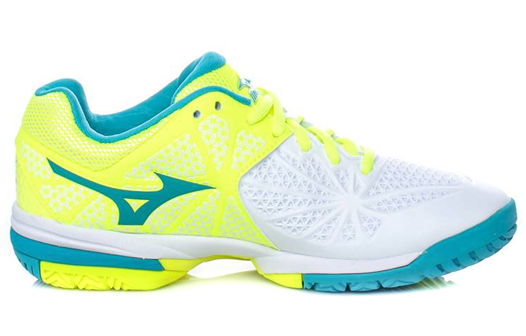 Order Mizuno Alphabounce Lichtgewicht Slijtvast Wit Blauw Geel Sneakers 61GA167125