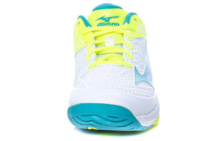 Lookbook Mizuno Alphabounce Lichtgewicht Slijtvast Wit Blauw Geel Sneakers 61GA167125