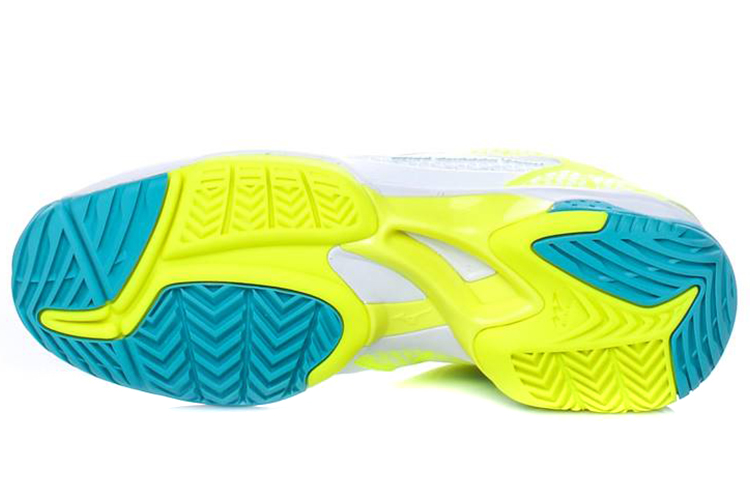 Purchase Mizuno Alphabounce Lichtgewicht Slijtvast Wit Blauw Geel Sneakers 61GA167125