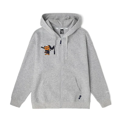 Mizuno Anime Print Zip-Up Hoodie Jacket Unisex Light Gray D2CC23H3-18