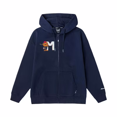 Mizuno Anime Print Zip-Up Hoodie Jacket Unisex Navy Blue D2CC23H3-14