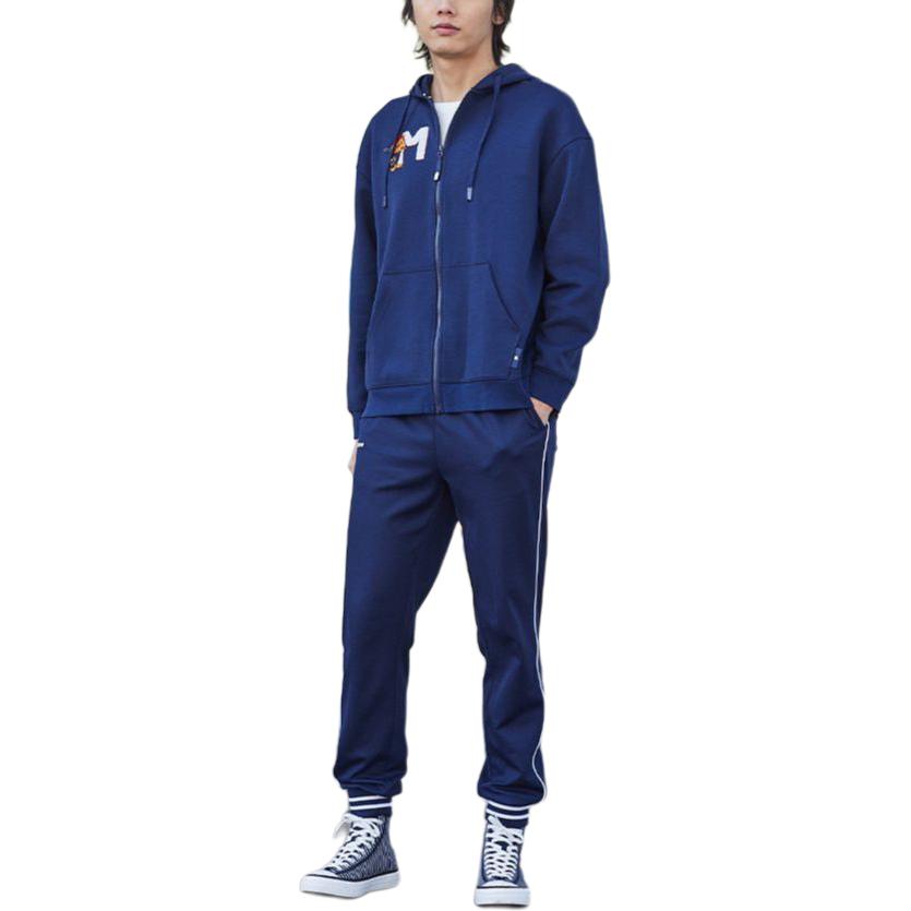 Shop 美津浓动漫印花海军蓝拉链连帽外套男女款 D2CC23H3-14