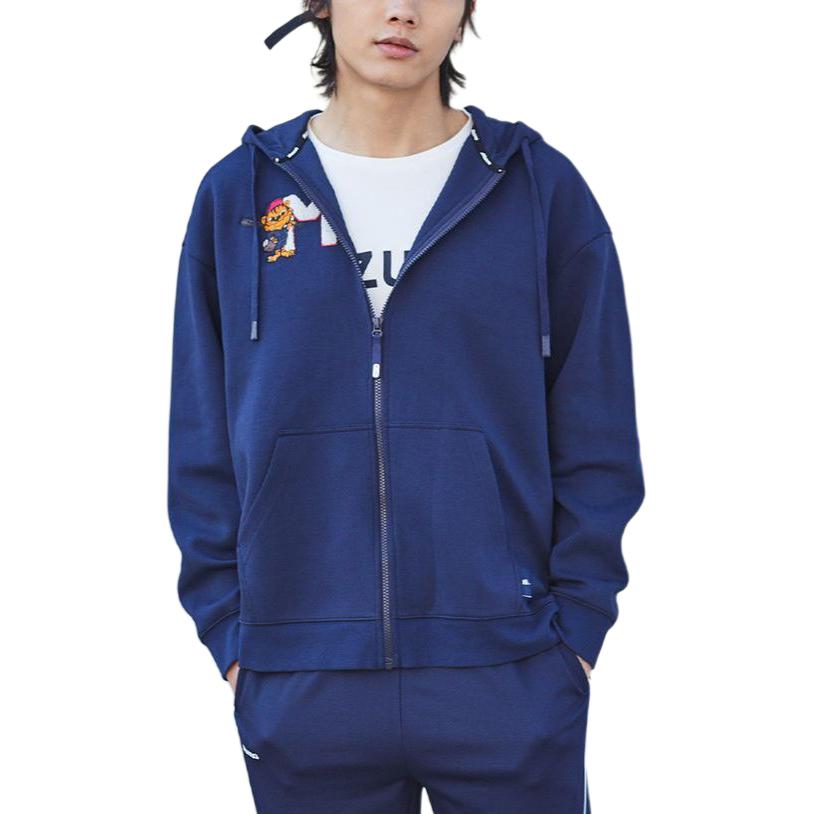 Purchase 美津浓动漫印花海军蓝拉链连帽外套男女款 D2CC23H3-14