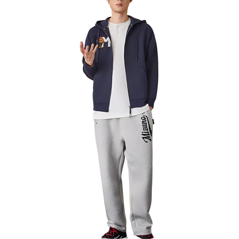 Sizing 美津浓动漫印花海军蓝拉链连帽外套男女款 D2CC23H3-14