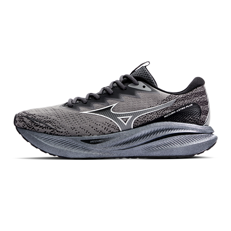 Mizuno Astro Plus Breathable Height-Boost Running Shoes Smoked Black. D1GH240107