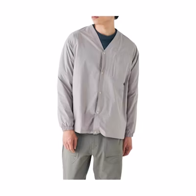 Mizuno Beige Men’s Solid V-Neck Single-Breasted Long-Sleeve Jacket B2MEA501-53