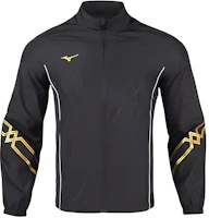 Mizuno Black-Gold Waterproof Breathable Windproof Jacket with Hood P2CE26Z109 Mizuno Black-Gold Waterproof Breathable Windproof Jacket with Hood P2CE26Z109