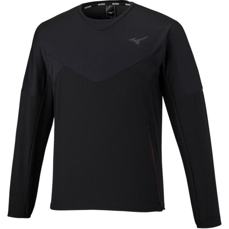 Mizuno Black Colorblock Slim-Fit Crewneck Long-Sleeve Sweatshirt 32ME253109