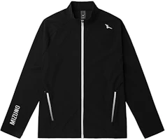 Mizuno Black Full-Zip Logo Print Breathable Jacket with Stand Collar K2CC21A7-09 Mizuno Black Full-Zip Logo Print Breathable Jacket with Stand Collar K2CC21A7-09