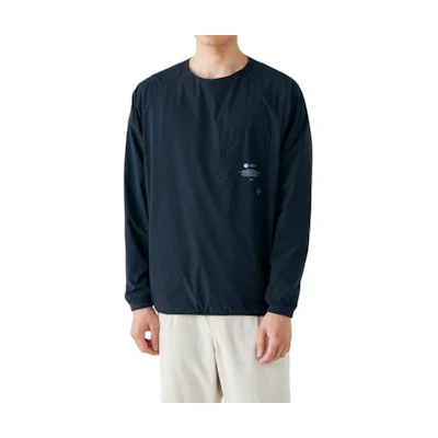 Mizuno Black Raglan Long Sleeve Pullover Sweatshirt with Logo Print B2MCA50209
