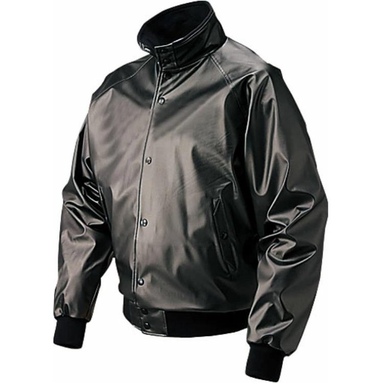 Mizuno Black Raglan Sleeve Jacket with Letter Print and Stand Collar 52WM226-09