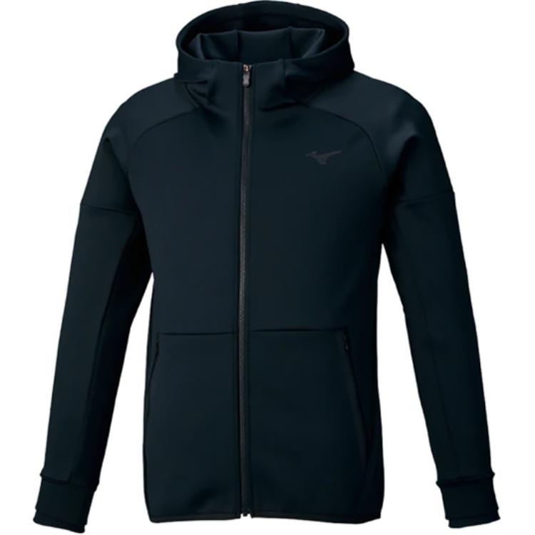 Mizuno Black Slim Fit Logo Zip-Up Hooded Jacket 32MC155409