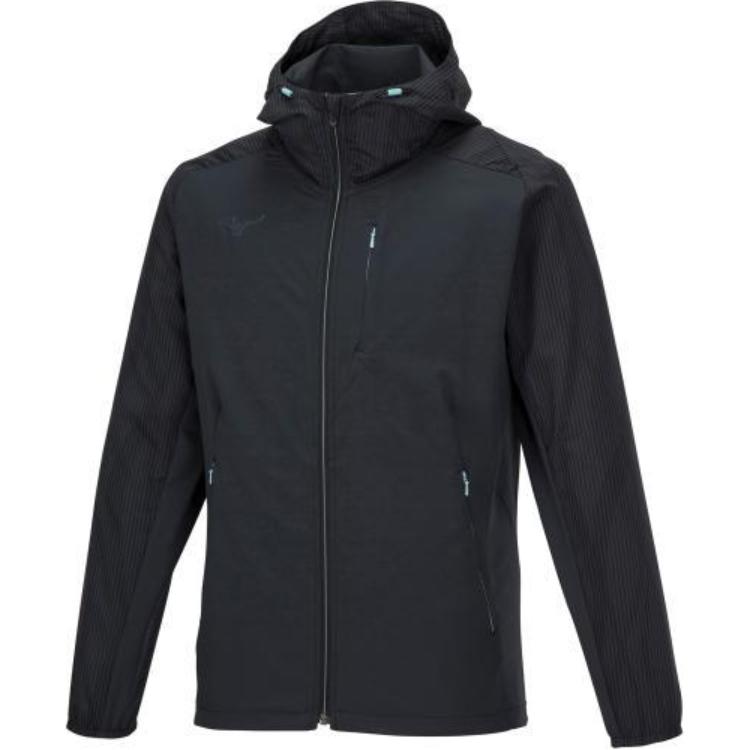 Mizuno Black Solid Color Full-Zip Hoodie Jacket 32MCA010-09