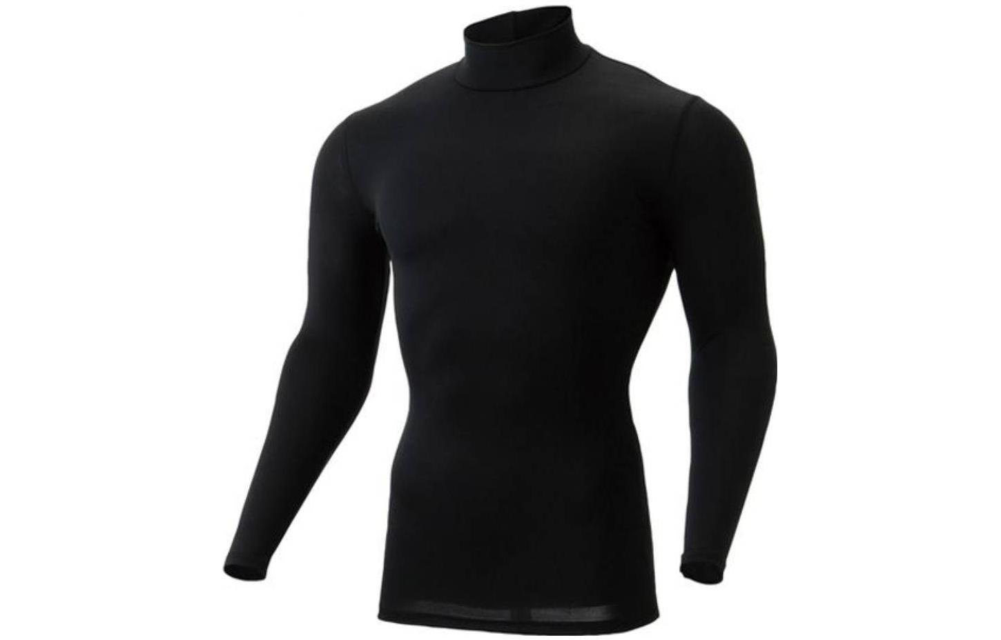 Mizuno Black Solid Color Slim Fit High-Neck Long-Sleeve Sweatshirt E2MJ2004L09