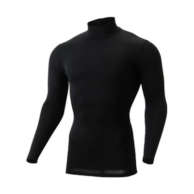 Mizuno Black Solid Color Slim Fit High-Neck Long-Sleeve Sweatshirt E2MJ2004L09