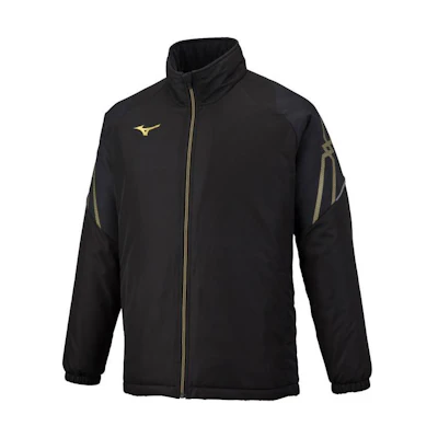 Mizuno Black Solid Color Zip Stand Collar Fitted Long Sleeve Jacket 32ME263009