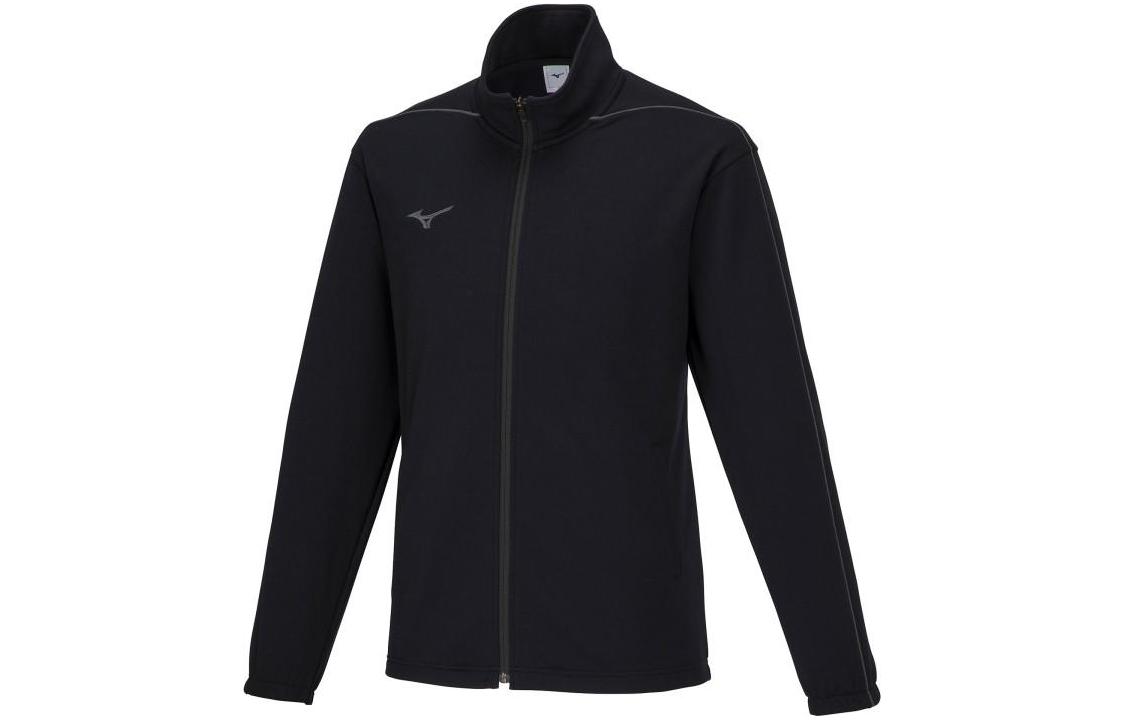 Mizuno Black Solid Logo High-Neck Zip-Up Jacket Unisex 32MCA12509