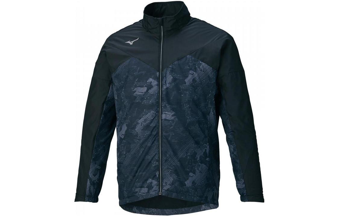 Mizuno Black Stand Collar Colorblock Zip-Up Loose Fit Jacket 32ME154109