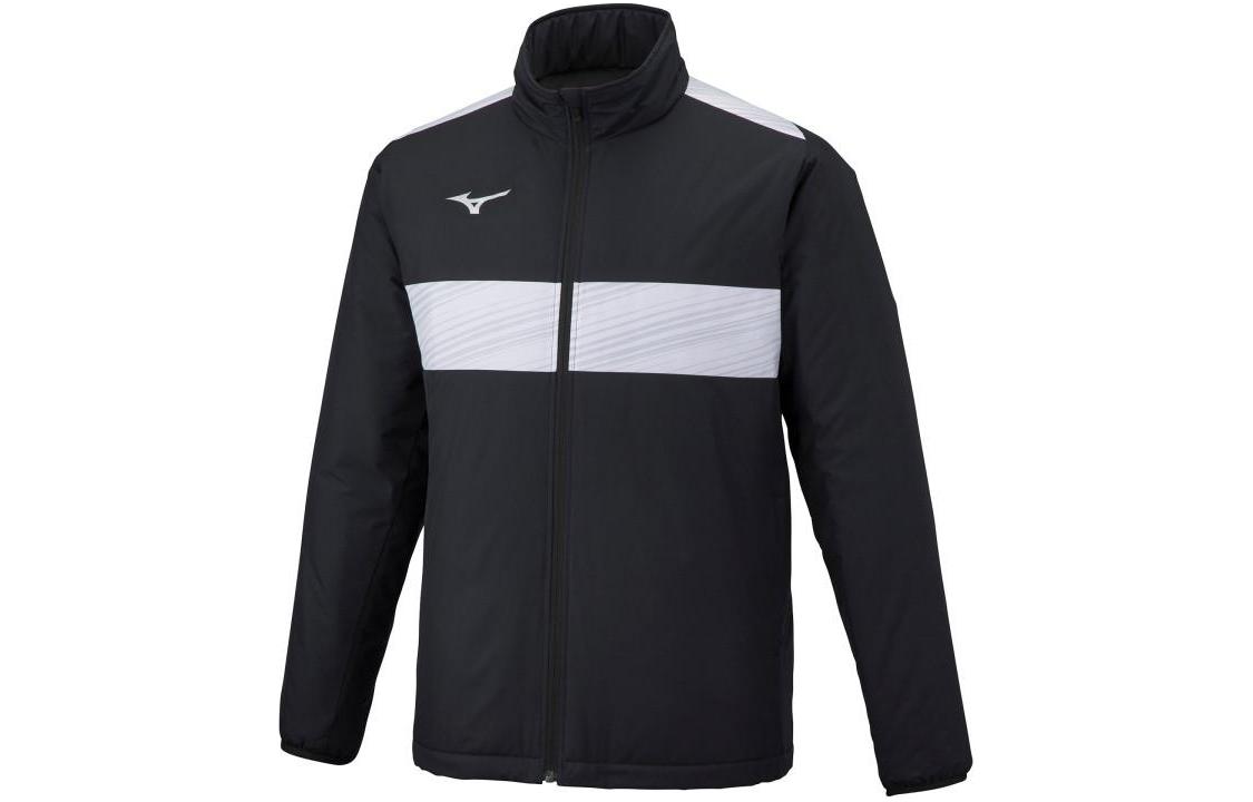 Mizuno Black Striped Zip-Up High-Neck Jacket P2ME259009