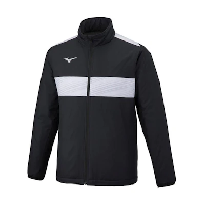 Mizuno Black Striped Zip-Up High-Neck Jacket P2ME259009