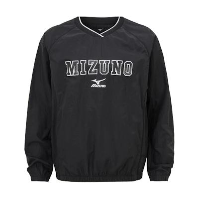 Mizuno Black V-Neck Letter Long Sleeve Sweatshirt Unisex 32YC4023-09