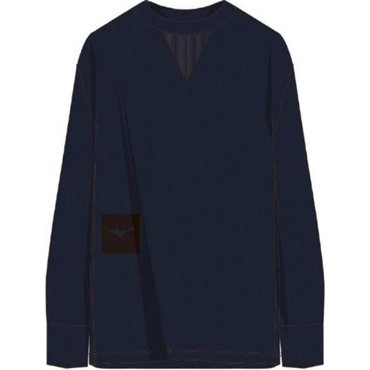 Mizuno Blue Colorblock Pullover Crewneck Long Sleeve Sweatshirt B2MA2505-13