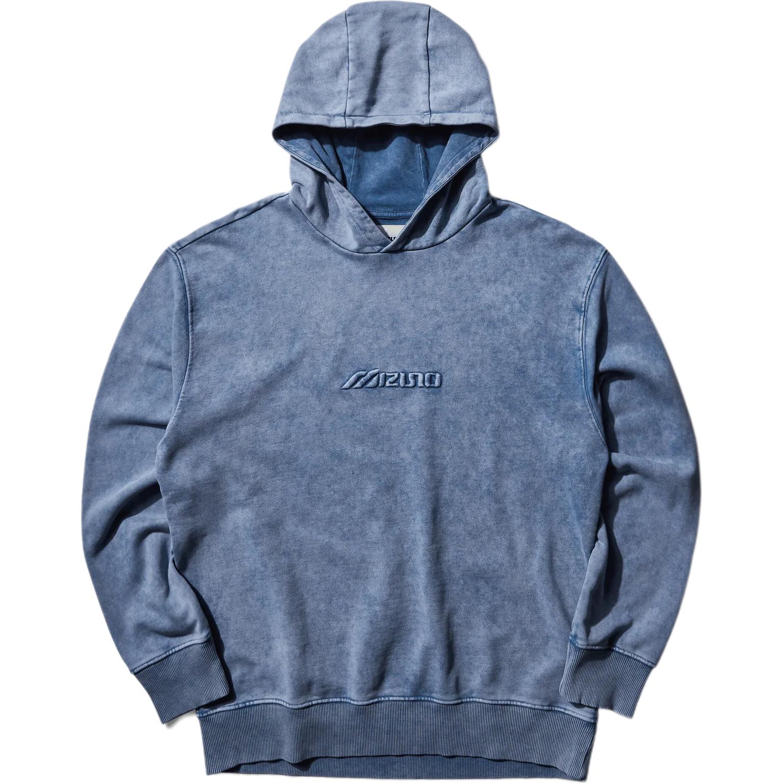 Mizuno Blue Logo Print Pullover Hoodie D2ECB504-07