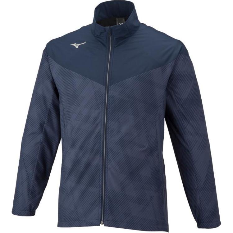 Mizuno Blue Logo Stand Collar Zip-Up Jacket 32ME254112