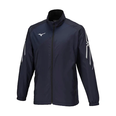 Mizuno Blue Unisex Zip-Up Stand Collar Loose-Fit Jacket 32MEA63111