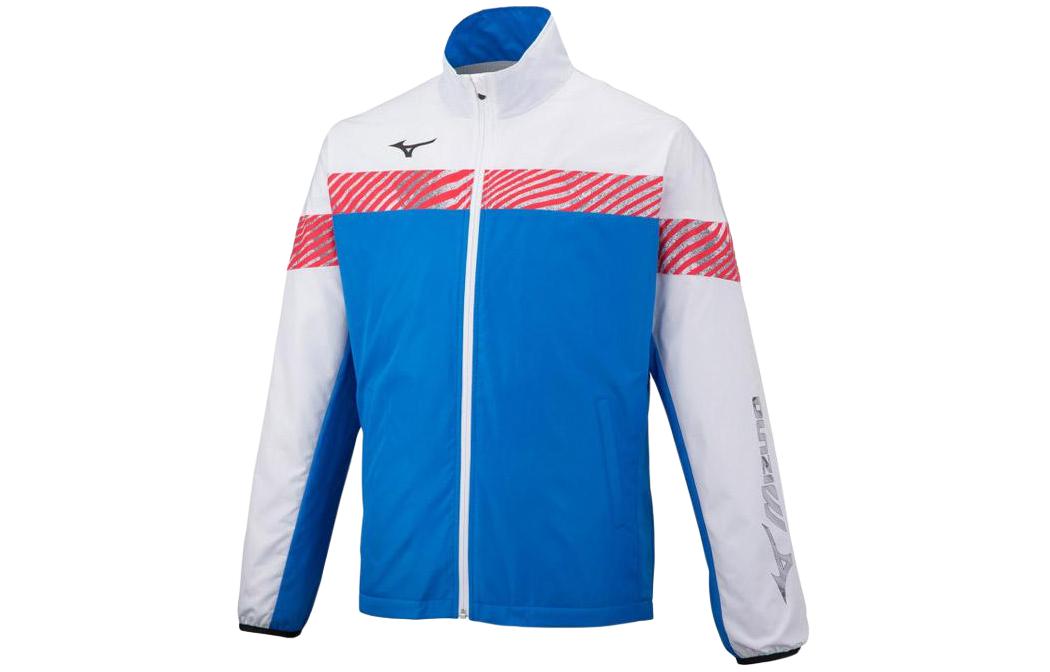 Mizuno Blue Zip-Up Jacket with Logo and Stand Collar 62JE252026