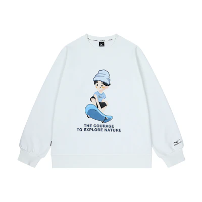 Mizuno Cartoon Skateboard Print Crewneck Sweatshirt Unisex A2CA2543