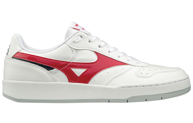 Order Mizuno City Wind Sepatu Skateboarding Unisex Putih Merah Rendah D1GA191762