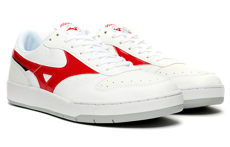 Lookbook Mizuno City Wind Sepatu Skateboarding Unisex Putih Merah Rendah D1GA191762