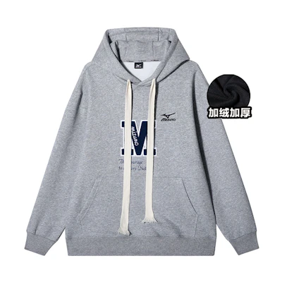 Mizuno Classic Logo Embroidered Hoodie Unisex Winter Fleece Casual Outdoor Wear A2CA2652