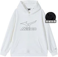 Mizuno Classic Logo Print Fleece-Lined Hoodie Unisex Outdoor Pullover A2CA2647 Mizuno Classic Logo Print Fleece-Lined Hoodie Unisex Outdoor Pullover A2CA2647