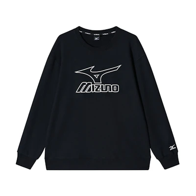 Mizuno Classic Logo Print Oversized Fleece Sweatshirt Unisex Outdoor Crewneck A2CA2642