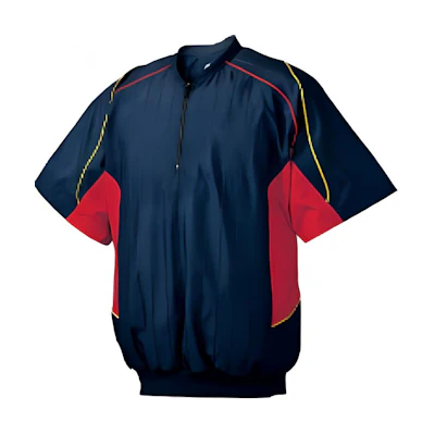 Mizuno Colorblock Quarter-Zip Short Sleeve Sweatshirt Blue 52WW388-14