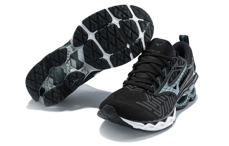 Shop Mizuno Creation Waveknit 'Negro Gris' J1GC193335