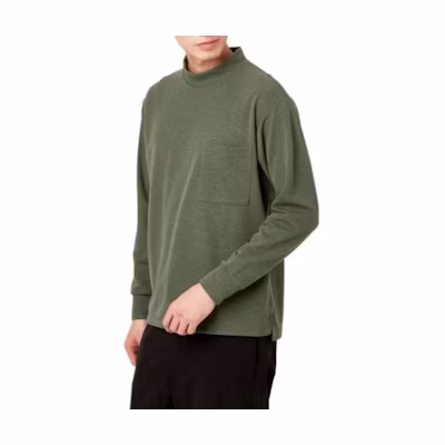 Mizuno Crewneck Pullover Sweatshirt Seaweed Green with Logo Print B2MA2531-73